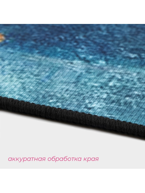 Коврики для ванной и туалета Доляна «Рыбки», 3 шт., 50×80 см, 50×40 см, 40×43 см