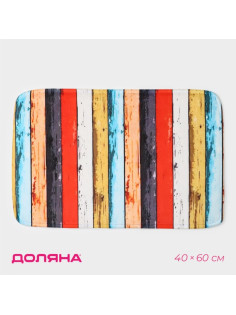 Коврик для ванной и туалета Доляна «Цветное дерево», 40×60 см
