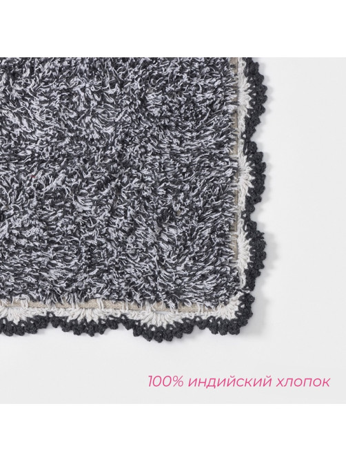 Коврик для дома Доляна «Тэя», 50×80 см, чёрный
