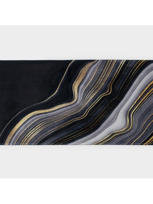 Коврик для ванной и туалета Доляна «Камень», 44×120 см, чёрный