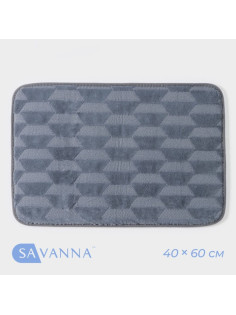 Коврик для ванной и туалета SAVANNA «Стоун», 40×60 см, серый