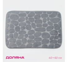 Коврик для ванной и туалета Доляна «Галька», 40×60 см, серый