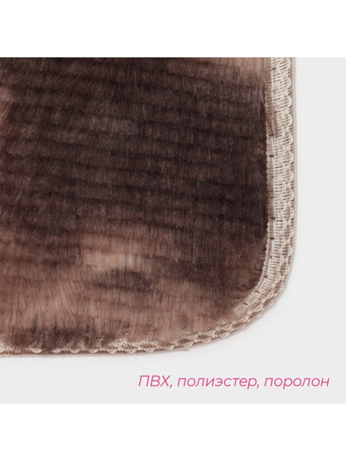 Коврики для ванной и туалета Доляна «Пушистик», 2 шт., 38×40, 40×60 см, коричневые