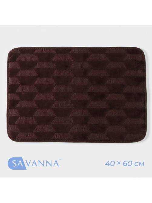 Коврик для ванной и туалета SAVANNA «Стоун», 40×60 см, коричневый