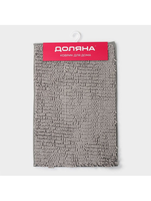Коврик для дома Доляна «Букли длинные», 40×60 см, длина букли 2 см, светло-серый