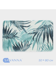 Коврик для ванной и туалета SAVANNA «Баунти», 50×80 см, зелёный