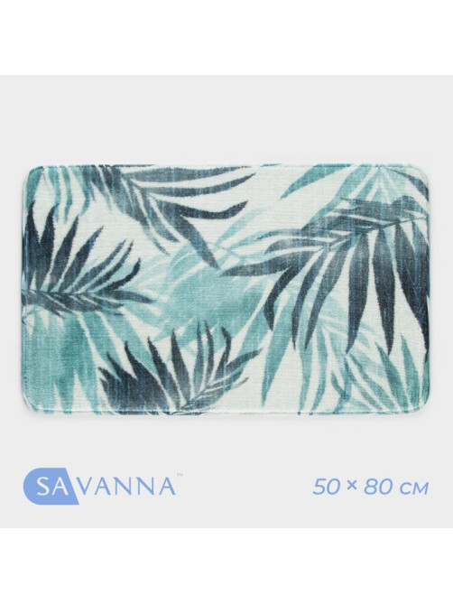 Коврик для ванной и туалета SAVANNA «Баунти», 50×80 см, зелёный