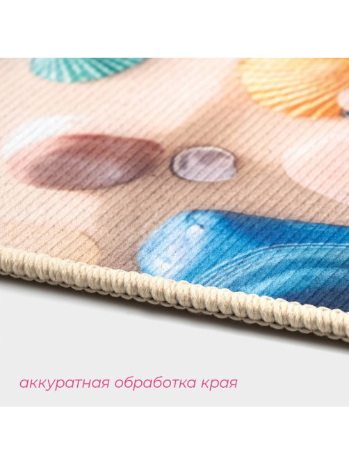 Коврики для ванной и туалета Доляна «Ракушки», 3 шт., 50×80, 50×40, 40×43 см
