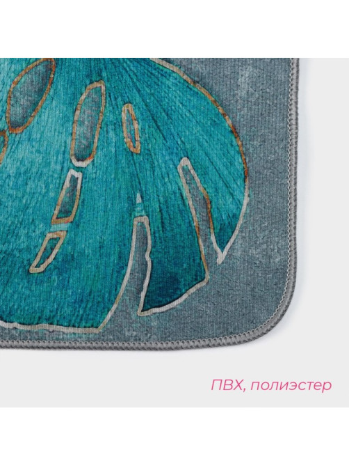 Коврики для ванной и туалета Доляна «Тропический», 3 шт., 50×80 см, 50×40 см, 40×43 см