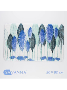 Коврик для ванной и туалета SAVANNA «Гранд», 50×80 см, голубой