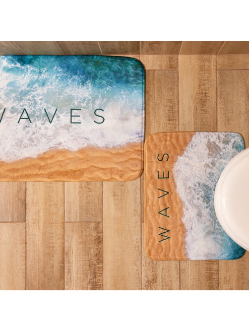 Коврик для ванной «Этель» Waves, 50×40 см, велюр