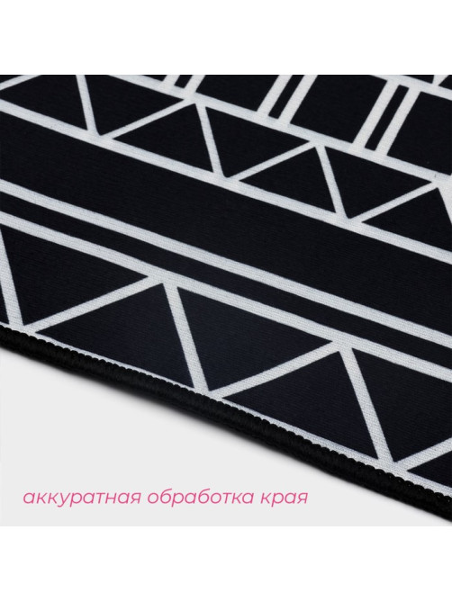 Коврики для ванной и туалета Доляна «Марокканский», 2 шт., 50×80, 40×50 см, чёрно-белые