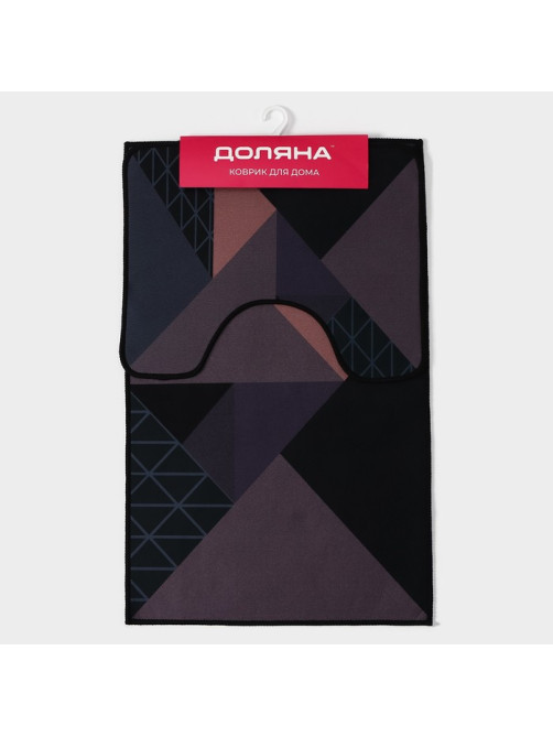 Коврики для ванной и туалета Доляна «Дора», 2 шт.: 50×80 см, 50×40 см