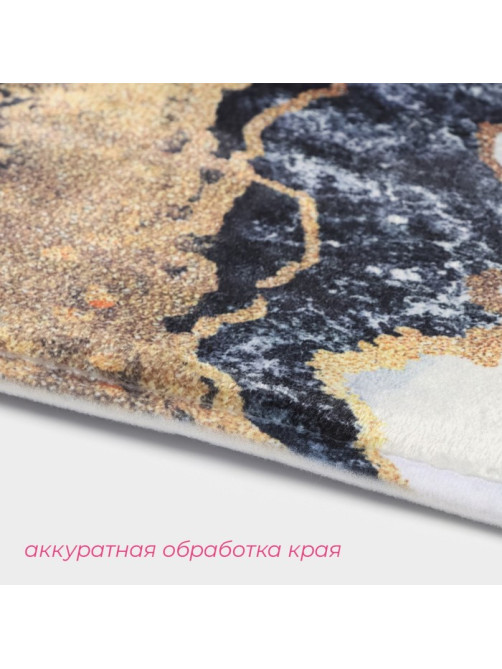 Коврики для ванной и туалета Доляна «Мрамор», 2 шт., 79×50 см, 50×39 см