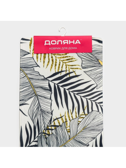 Коврик для ванной и туалета Доляна «Листья», 45×120 см