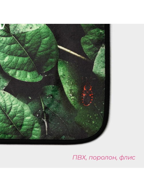 Набор ковриков для ванны и туалета Доляна «Тропики», 3 шт., 50×80, 45×50, 38×43 см
