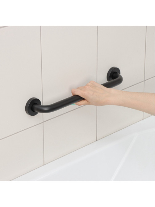 Поручень для ванны антискользящий Stölz, 43.5×7×5.5 см, нержавеющая сталь, чёрный