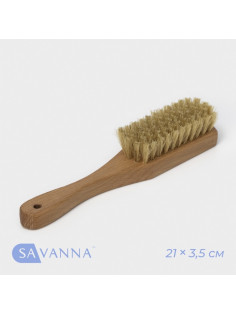 Щётка для обуви SAVANNA, 21×3.5 см, 59 пучков, натуральный волос