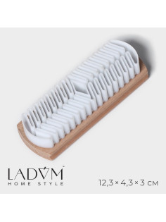 Щётка для замшевой обуви LaDо́m, буковое дерево, 12.3×4.3×3 см, бежевая