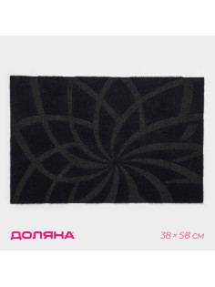 Коврик придверный Доляна, без окантовки, влаговпитывающий, 38×58 см, синий