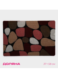 Коврик придверный Доляна, без окантовки, влаговпитывающий, 37×58 см