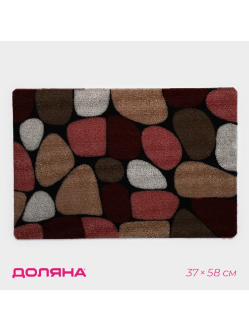 Коврик придверный Доляна, без окантовки, влаговпитывающий, 37×58 см