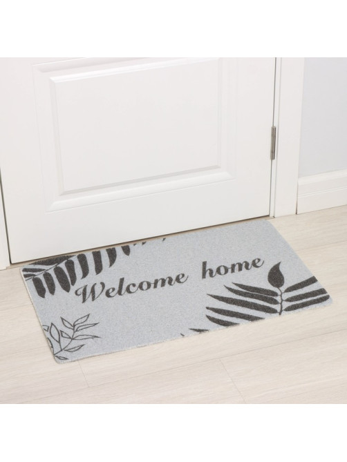 Коврик придверный Доляна Welcome home, 48×78 см, серый