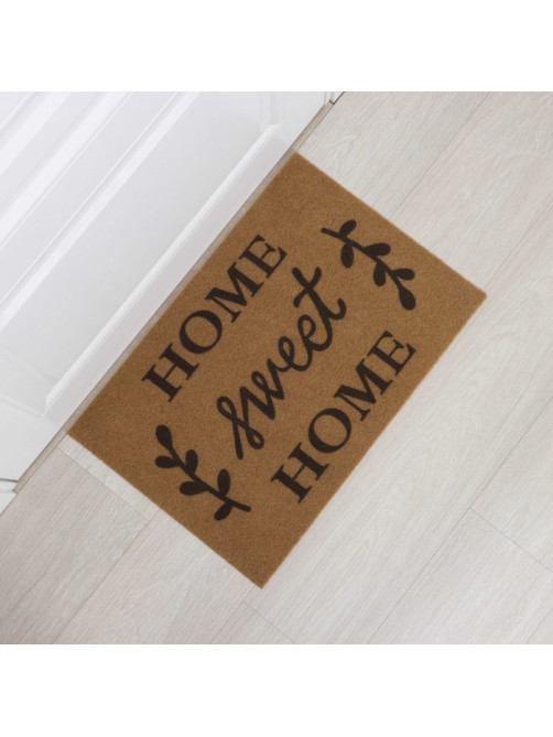 Коврик придверный Доляна Sweet Home, без окантовки, влаговпитывающий, 40×60 см, коричневый