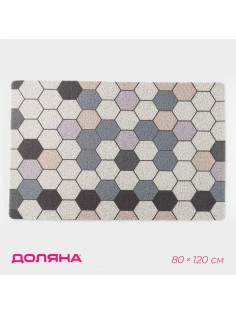 Коврик придверный Доляна «Лофт», вырезной, грязезащитный, 80×120 см