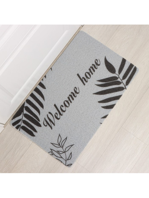 Коврик придверный Доляна Welcome home, 48×78 см, серый
