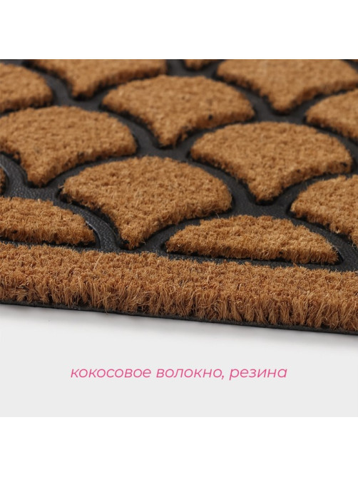 Коврик придверный Доляна «Побережье», кокосовое волокно, 45×75 см
