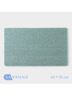 Коврик придверный SAVANNA, грязезащитный, 45×75 см, бирюзовый