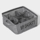 Органайзер для хранения белья Доляна Basket, 9 ячеек, 28×28×12 см, серый