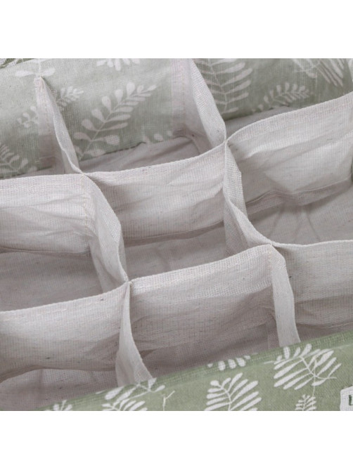 Органайзер для хранения белья Доляна Leaves, 9 ячеек, 28×28×11 см, зелёный