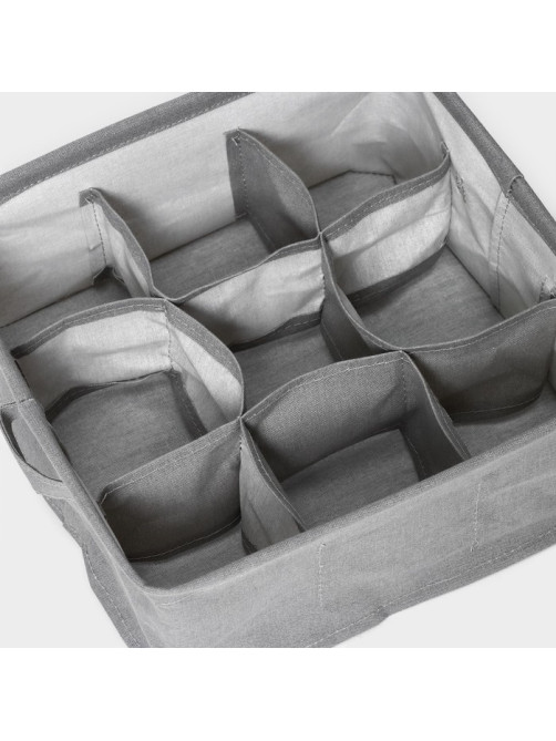 Органайзер для хранения белья LaDо́m, 9 ячеек, 28×28×11 см, серый