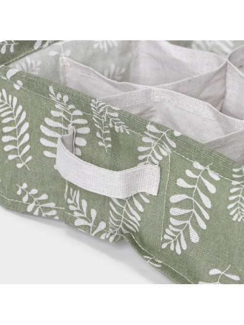 Органайзер для хранения белья Доляна Leaves, 9 ячеек, 28×28×11 см, зелёный