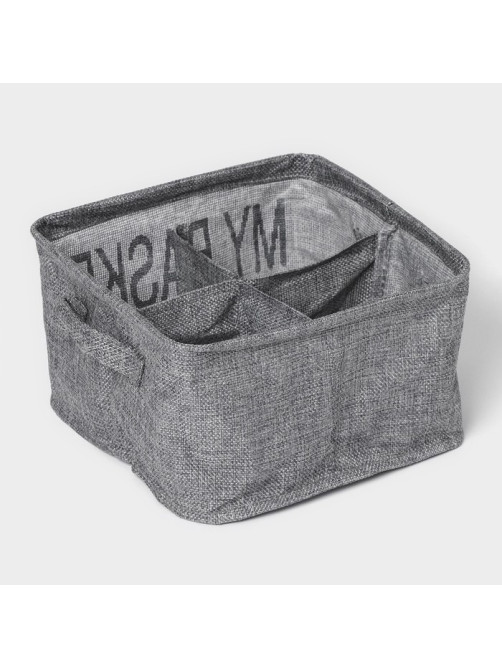 Органайзер для хранения белья Доляна My Basket, 4 ячейки, 20×20×12 см, серый