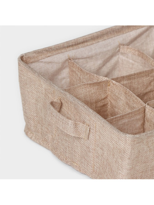 Органайзер для хранения белья Доляна Basket, 9 ячеек, 28×28×12 см, бежевый