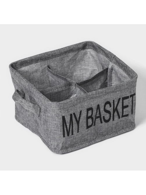 Органайзер для хранения белья Доляна My Basket, 4 ячейки, 20×20×12 см, серый