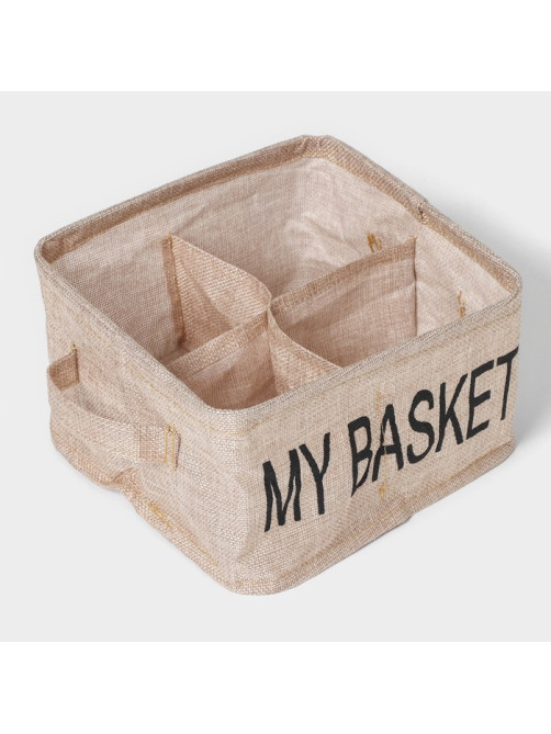 Органайзер для хранения белья Доляна My Basket, 4 ячейки, 20×20×12 см, бежевый