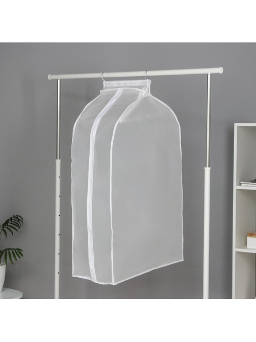 Чехол для одежды Доляна, плотный, объёмный, 60×90×30 см, белый