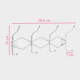 Вешалка настенная Доляна «Волна», 4 двойных крючка, 29.5×12.5×7 см, хромированная