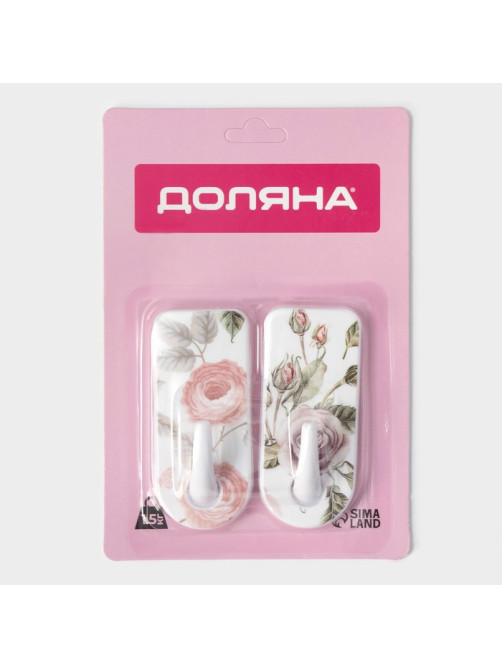 Крючки самоклеящиеся Доляна «Цветы», 2 шт., МИКС
