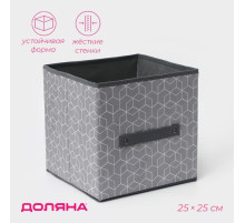 Короб стеллажный для хранения Доляна «Фора», 25×25×25 см, серый
