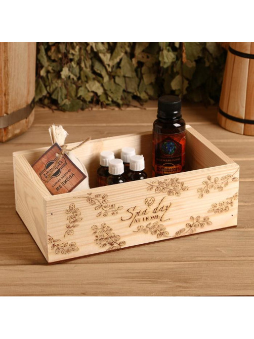 Ящик Spa Day at Home, 24.5×14×8 см, деревянный, МИКС