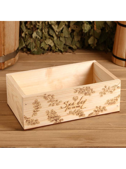 Ящик Spa Day at Home, 24.5×14×8 см, деревянный, МИКС