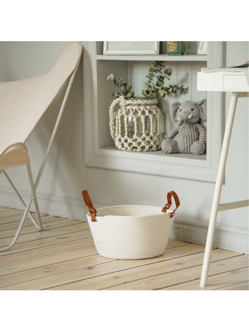 Корзина для хранения SL Home «Луиза», плетёная, ручной работы, 33×33×16 см, белая