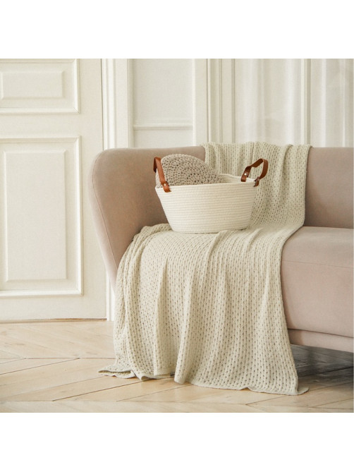 Корзина для хранения SL Home «Луиза», плетёная, ручной работы, 33×33×16 см, белая