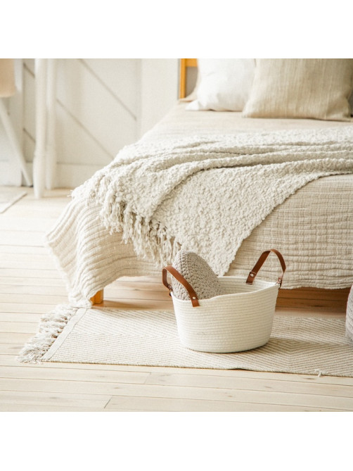 Корзина для хранения SL Home «Луиза», плетёная, ручной работы, 33×33×16 см, белая