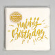 Салфетки бумажные Happy birthday, 25×25 см, 20 шт., тиснение золото, на белом фоне